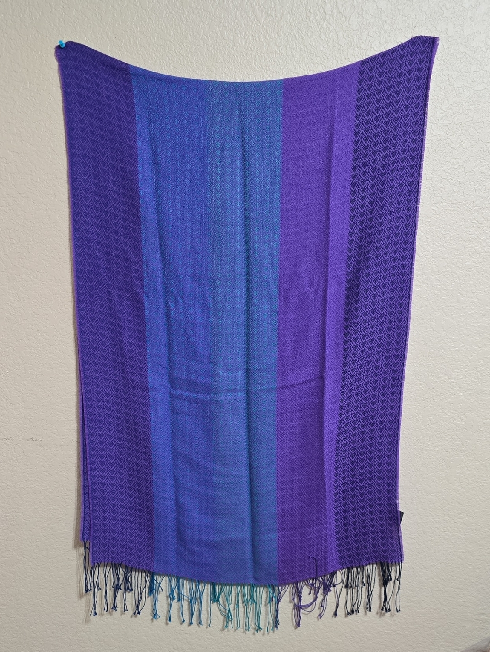 Vibrant Blue & Purple Woven Shawl